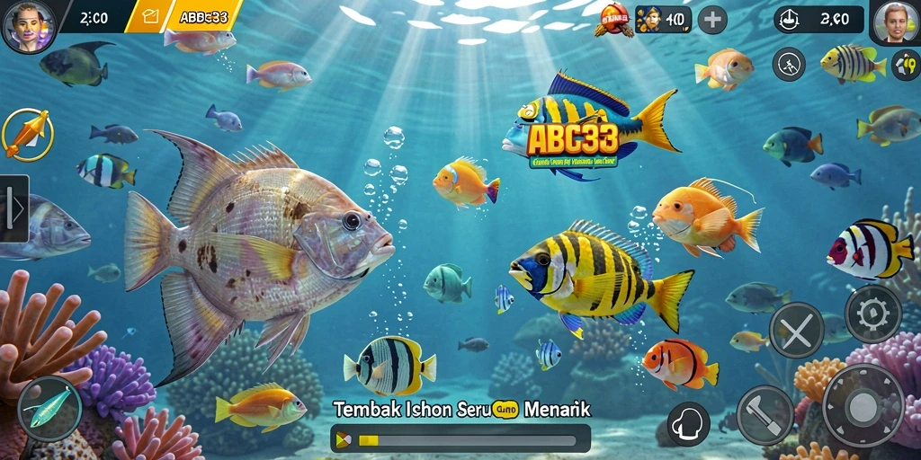 Tampilan menarik dari gameplay Tembak Ikan di ABC33.