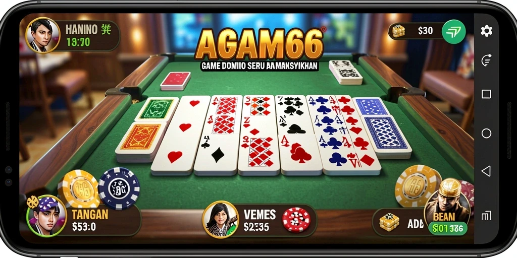 Screenshot gameplay AGAM66 yang menampilkan keseruan permainan Domino.