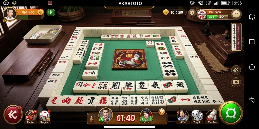 Tampilan gameplay <strong>AKARTOTO</strong> dengan aksi seru permainan Mahjong.