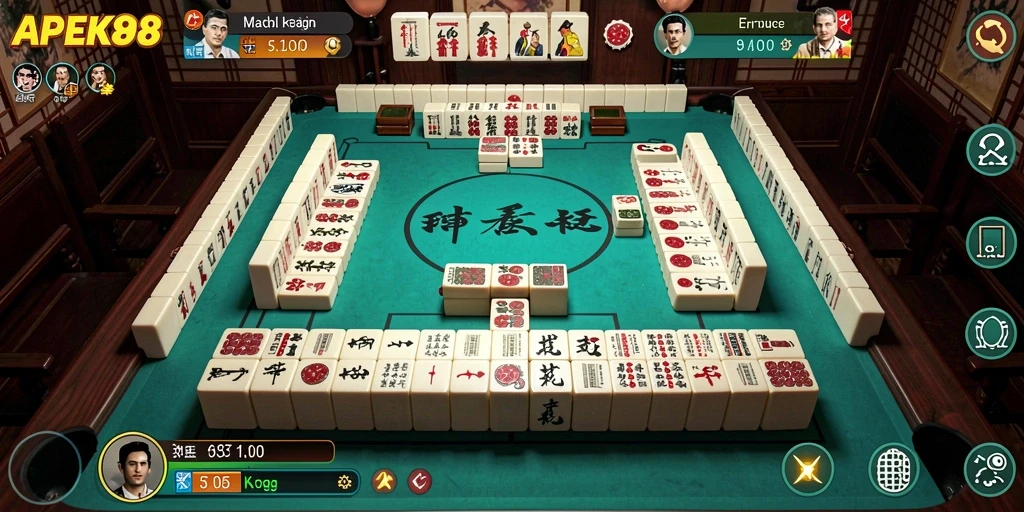 Screenshot APEK88 menampilkan gameplay Mahjong yang menarik dan kompetitif.