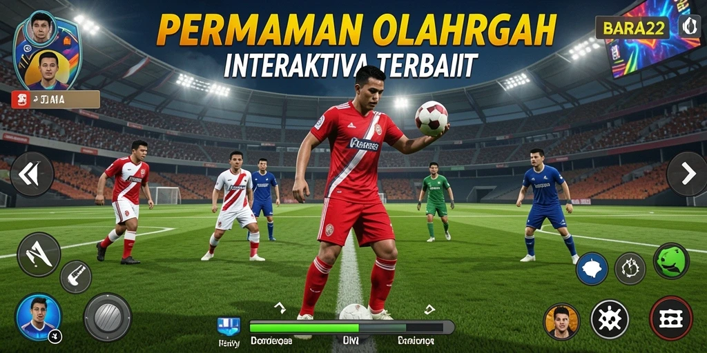 Tampilan gameplay yang menarik dari BARA22 dengan berbagai cabang olahraga.
