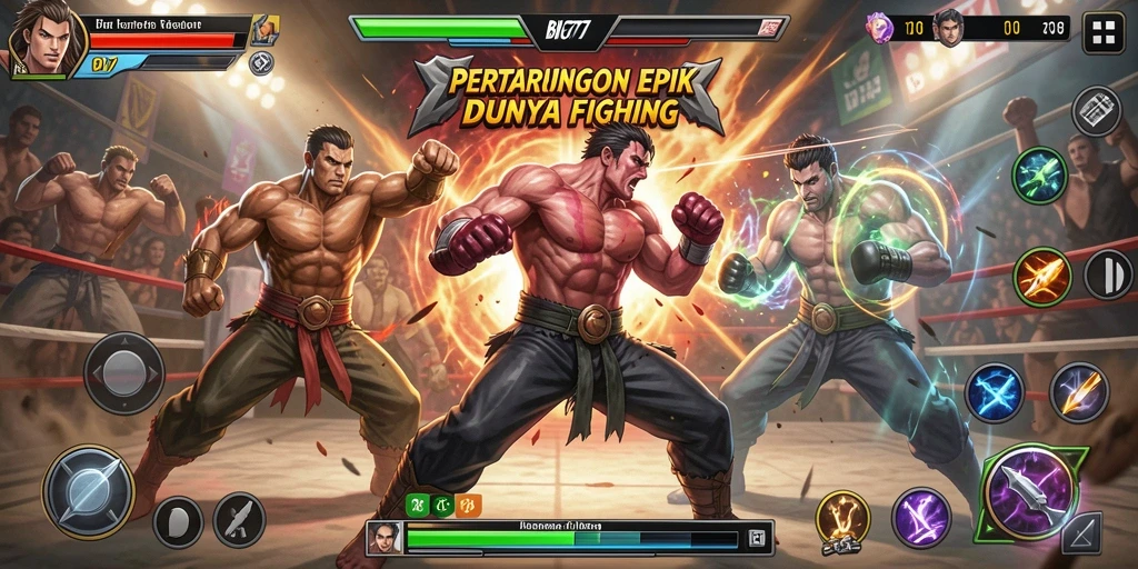 Tampilan menarik dari gameplay Fighting yang mendebarkan.