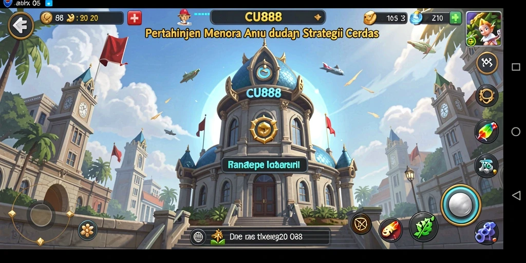 Tampilan screenshot CU888 menunjukkan gameplay seru dan strategi Tower Defense.