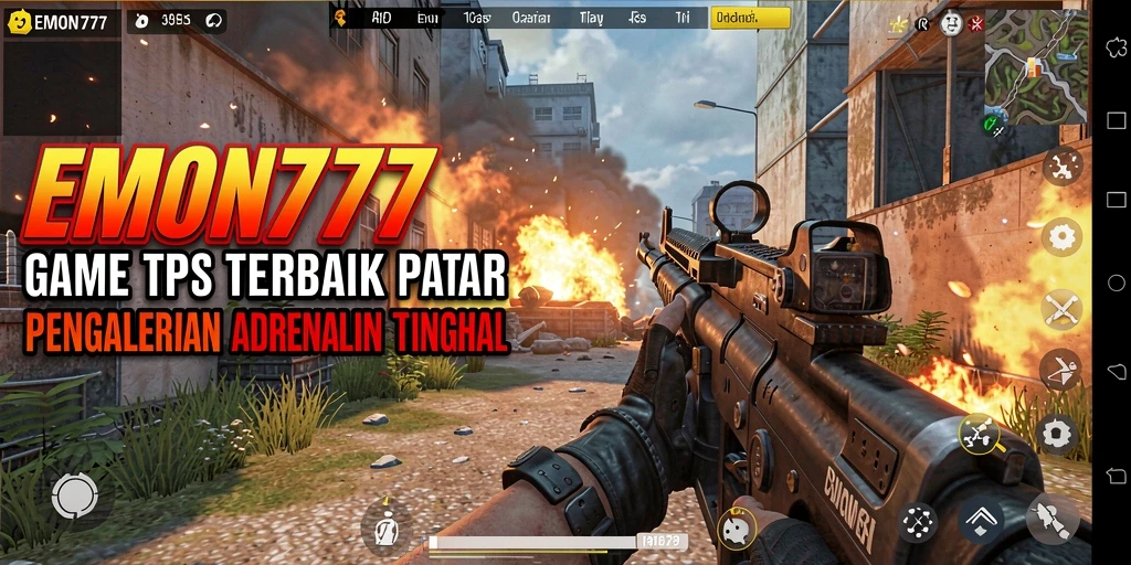Tampilan gameplay mendebarkan di EMON777 dengan aksi tembak-tembakan intens.