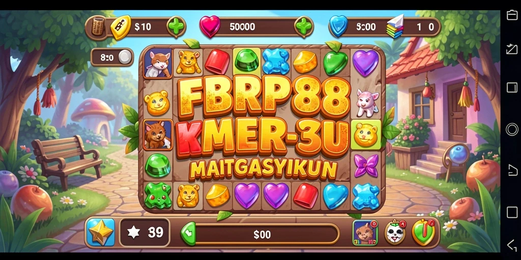 Screenshot gameplay FBRP88 menampilkan keseruan mencocokkan tiga elemen.