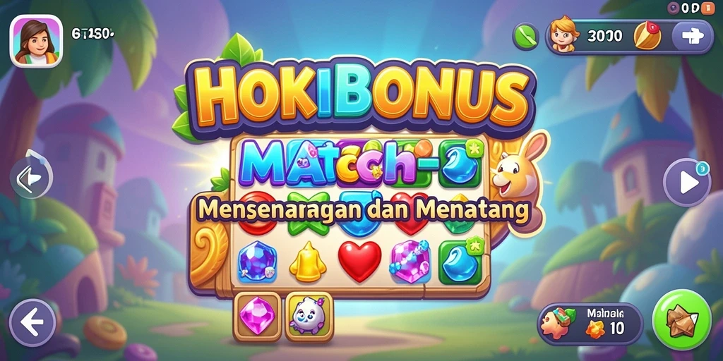 Tampilan gameplay seru HOKIBONUS dengan level yang beragam dan warna-warni.