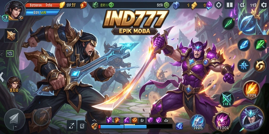 Screenshot menunjukkan pertarungan intens karakter dalam IND777.