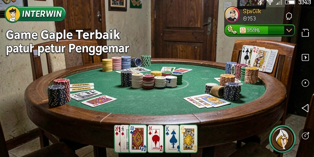 Tampilan keren dan seru dari gameplay Gaple INTERWIN.