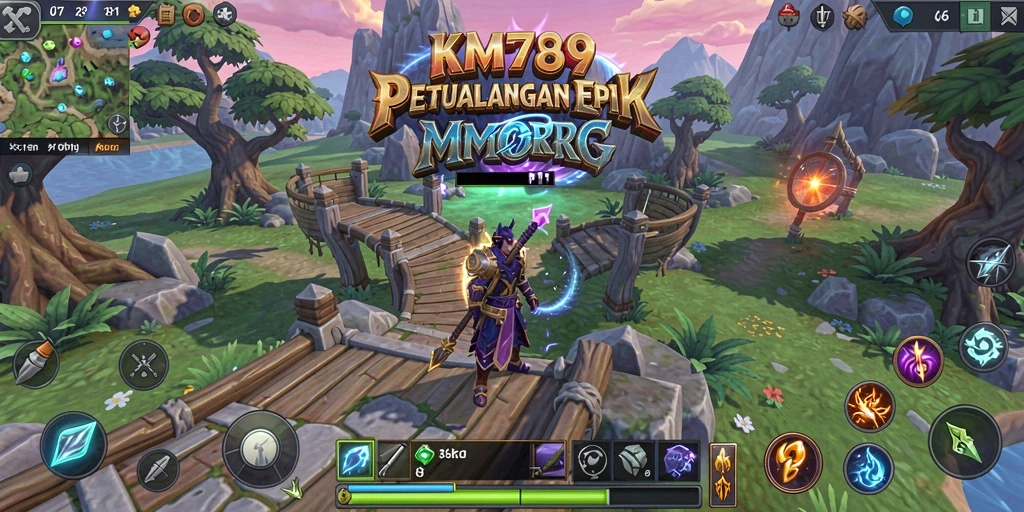 Tampilan gameplay menarik dari karakter dalam petualangan MMORPG.