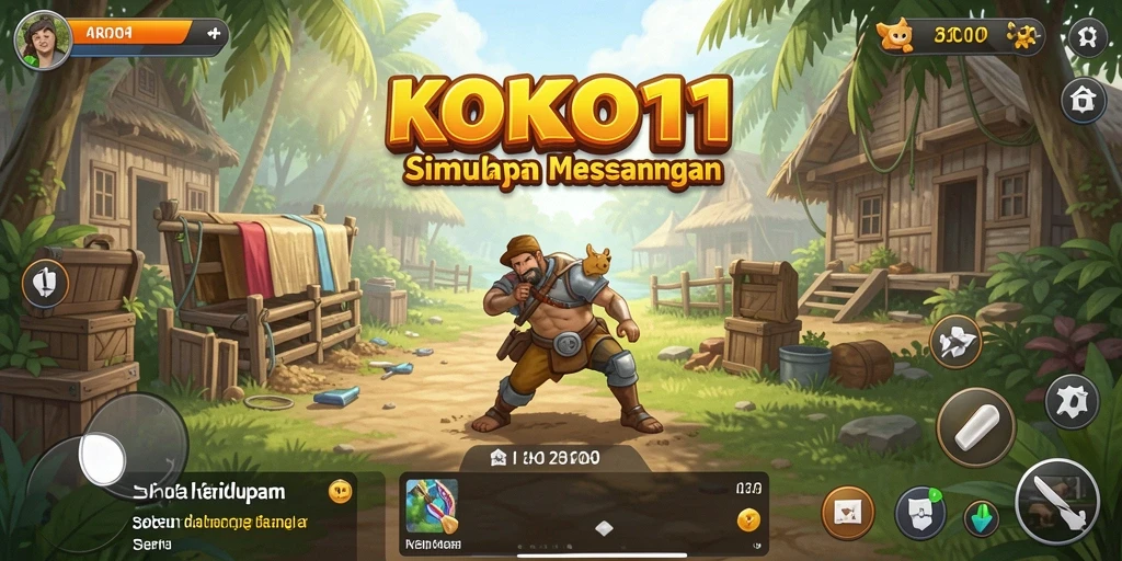 Screenshot gameplay KOKO11 menunjukkan karakter yang berinteraksi di dunia yang dinamis.