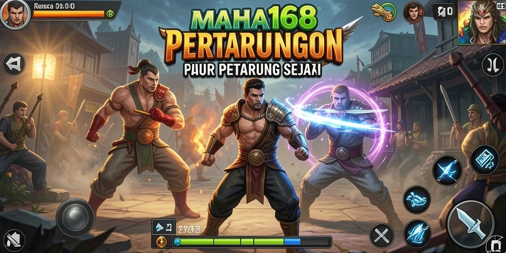 Tampilan menarik dari gameplay pertarungan di MAHA168.