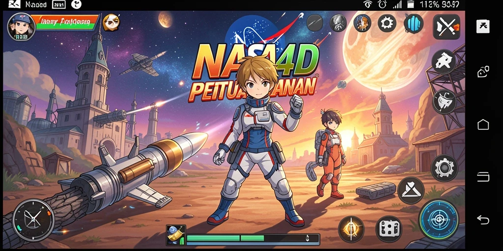 Tampilan gameplay NASA4D menampilkan pertempuran karakter anime yang seru.