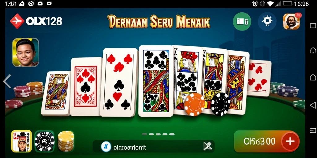 Screenshot gameplay OLX128 menunjukkan aksi seru permainan Domino.
