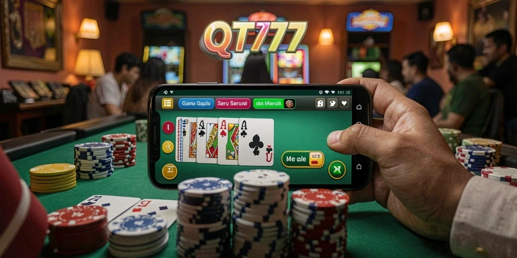 Tangkapan layar gameplay Gaple di QT777 yang menarik.