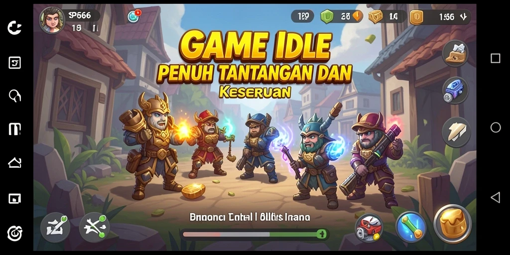 Tampilan menarik dari gameplay SP666 menampilkan kemajuan dalam game Idle.