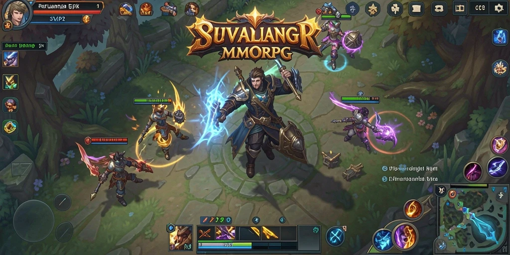 Screenshot menunjukkan pertarungan seru dalam dunia MMORPG SVIP2.