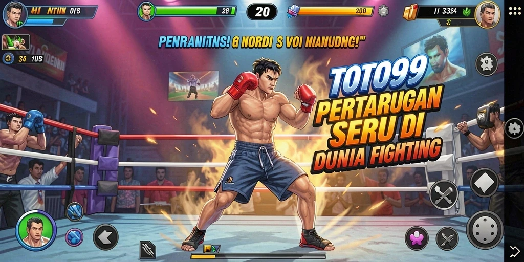 Screenshot gameplay TOTO99 dengan pertarungan yang intens dan karakter unik.