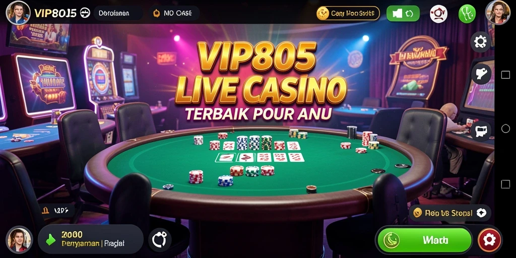 Tampilan gameplay Live Casino yang menarik dan interaktif dari VIP805.