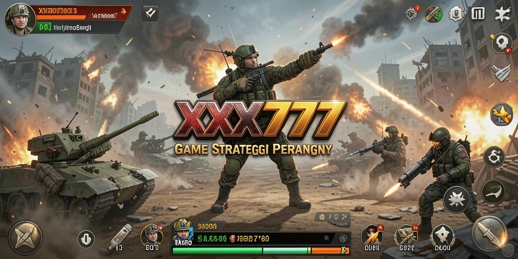 Tampilan gameplay XXX777 dengan strategi menegangkan dan pertempuran epik.