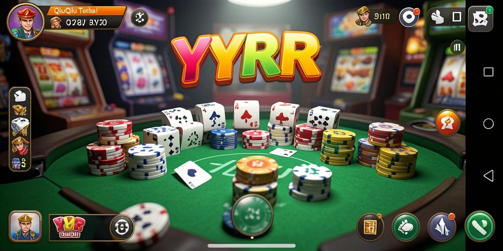 Tangkapan layar dari gameplay QiuQiu yang menarik di YYRR.